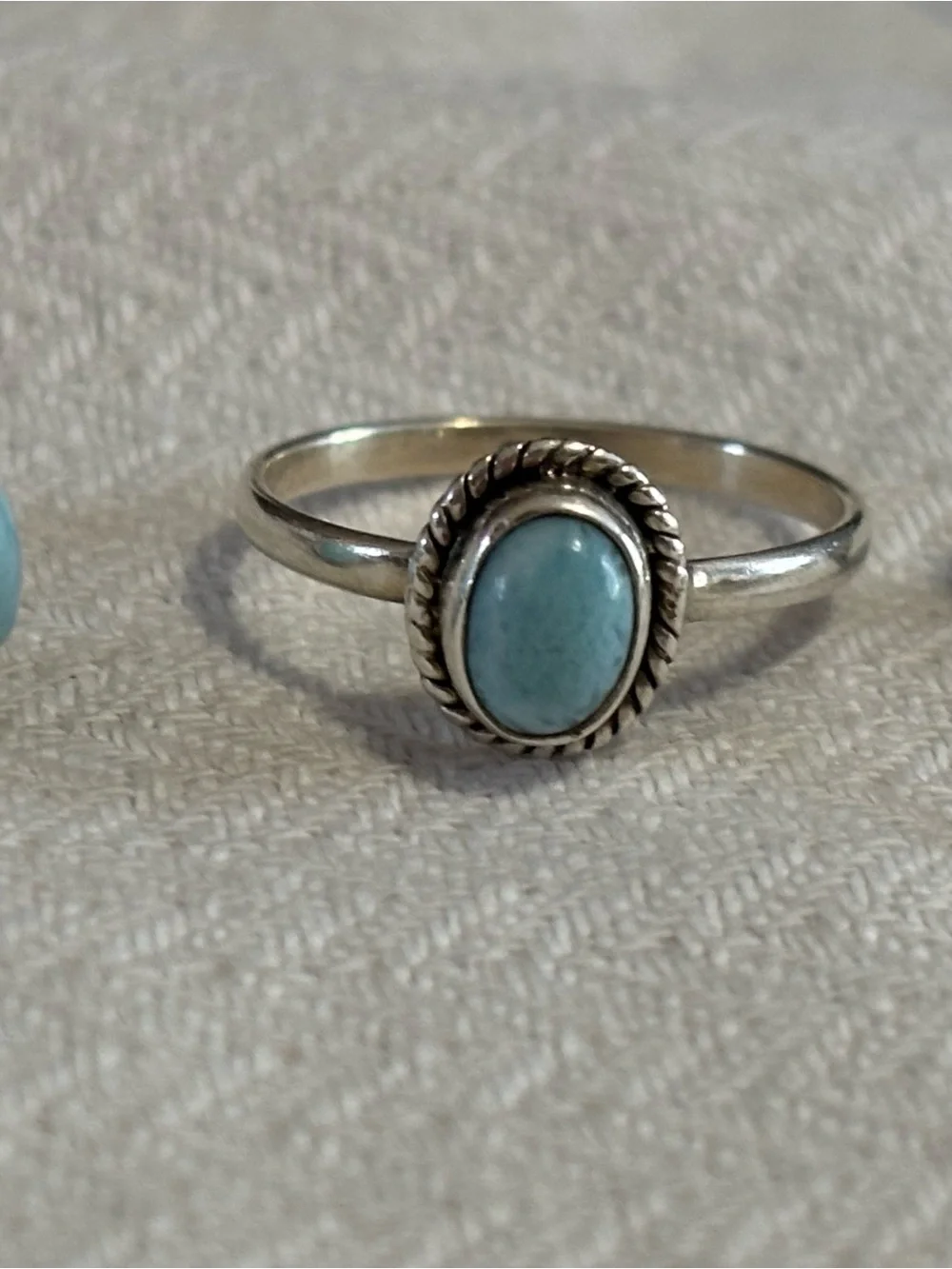 Firm price Sterling Silver Oval Natural Gemstone Ring - size 7. I have 3